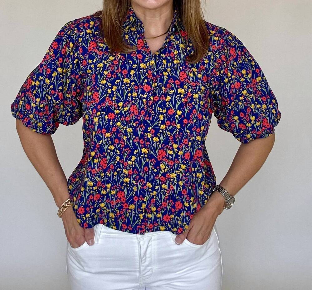 NEW LAROQUE strahley top in ditsy floral